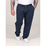 D555 Big Mens Navy Jogger with Fine Stripe Ribbed Cuffs and Zipped Pockets HYDE