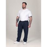 D555 Big Mens Navy Jogger with Fine Stripe Ribbed Cuffs and Zipped Pockets HYDE