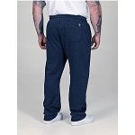 D555 Big Mens Navy Jogger with Fine Stripe Ribbed Cuffs and Zipped Pockets HYDE