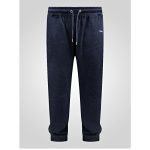 D555 Big Mens Navy Jogger with Fine Stripe Ribbed Cuffs and Zipped Pockets HYDE