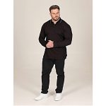 D555 TYLER Long sleeve Polo with Jacquard Tipped Collar BLACK