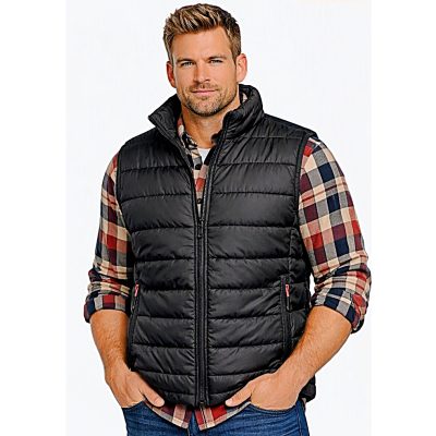 KAM Big Men's Zip Quilted Gilet BLACK KV141