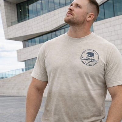 2 - 6XL  KAM Deep Dye California Print Tee KBS5828