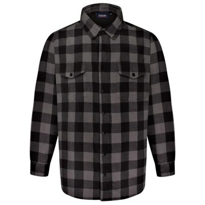 Big Sizes up to 8XL ESPIONAGE Checked Over Shirt BLACK/CHARCOAL SH423