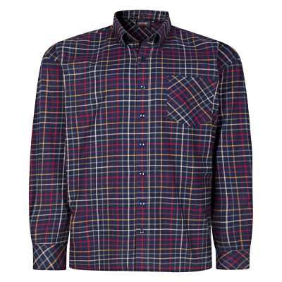 Big Sizes up to 6XL ESPIONAGE Long Sleeve Brushed Check Shirt NAVY SH448