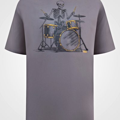 HOME PAGE 30 D555 MIDDLETON Skeleton Playing Drums Printed T-Shirt DARK GREY New design back in stock from 2XL to 6XL D555 MIDDLETON