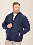 2XL to 6XL  D555 Big Mens Chenille Knitted Herringbone Zip Through Sweate