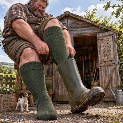 Big Sizes to fit 11/13 UK HJ-HALL Men’s Insulated Wool Wellington Sock GREEN 11/13 UK H J Hall