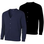 ESPIONAGE PURE COTTON CREW BUTTONED CARDIGAN BLACK / NAVY KW046
